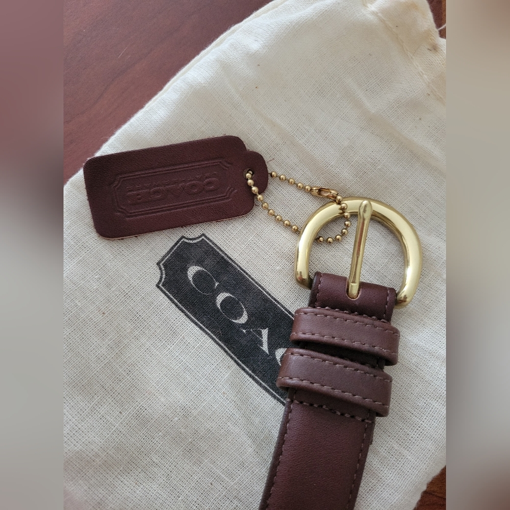 Women's Coach 8400 Dark Brown Cowhide Leather Belt (L) - Picture 2 of 8